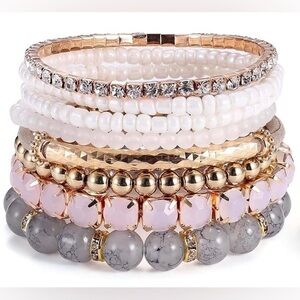 Elegant Multi-Color Beaded Bracelet Set